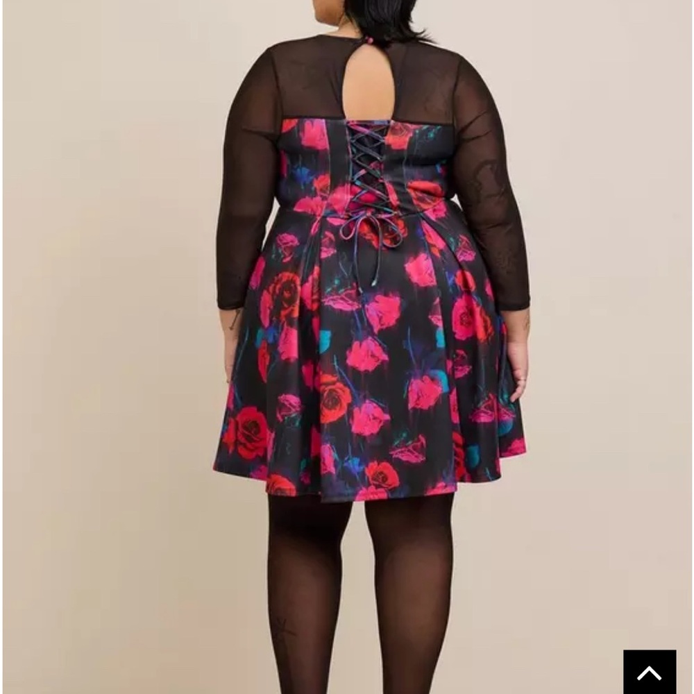 Torrid Vibrant Floral Long Sleeve Dress - Picture 2 of 5